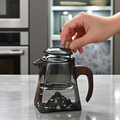 Quadratische Glas Teekanne