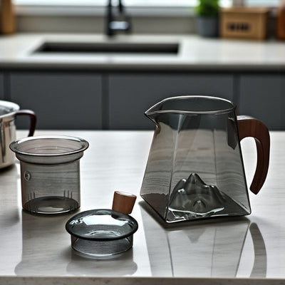 Quadratische Glas Teekanne