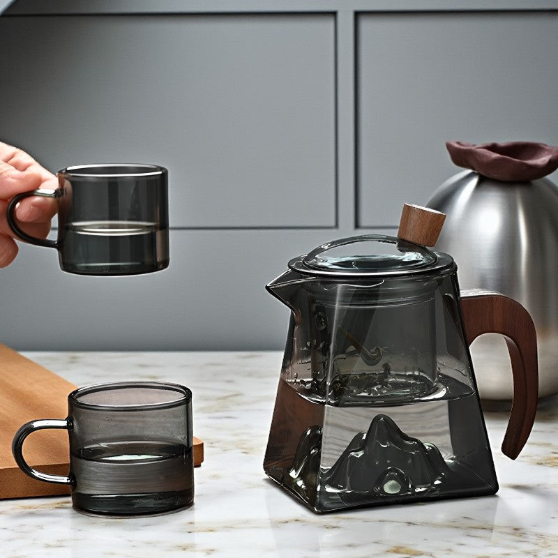 Quadratische Glas Teekanne