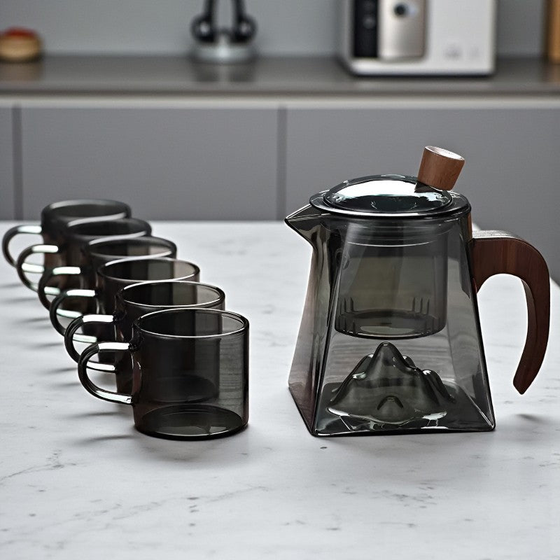 Quadratische Glas Teekanne