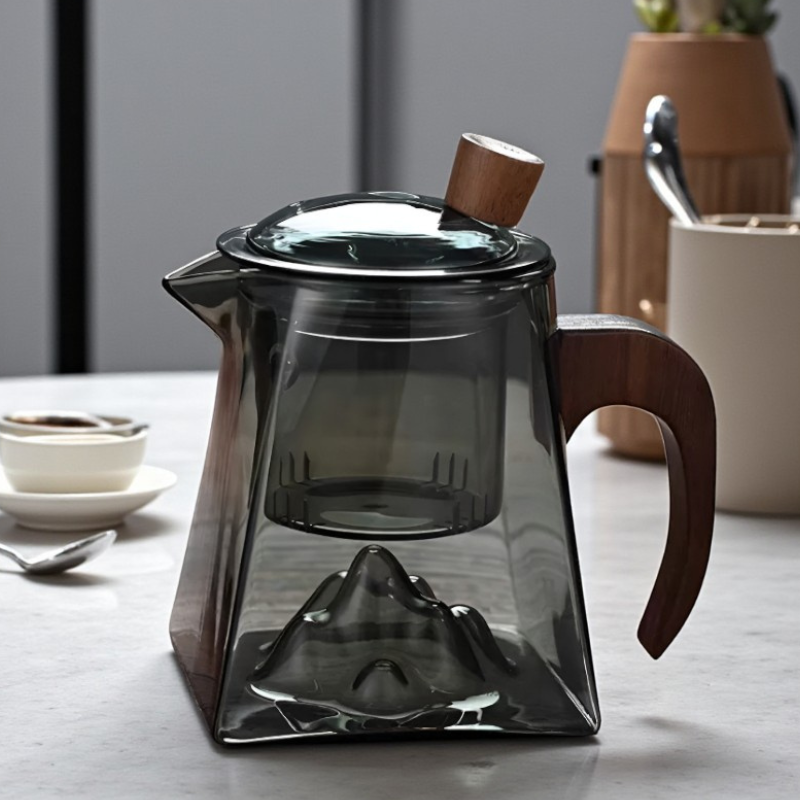 Quadratische Glas Teekanne