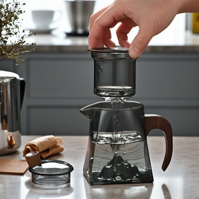 Quadratische Glas Teekanne