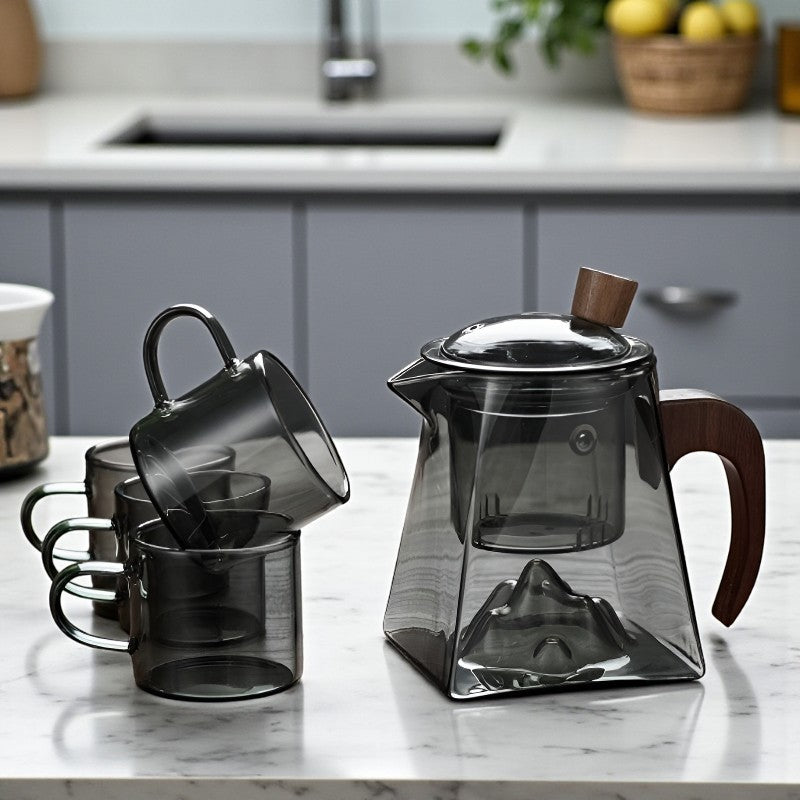 Quadratische Glas Teekanne