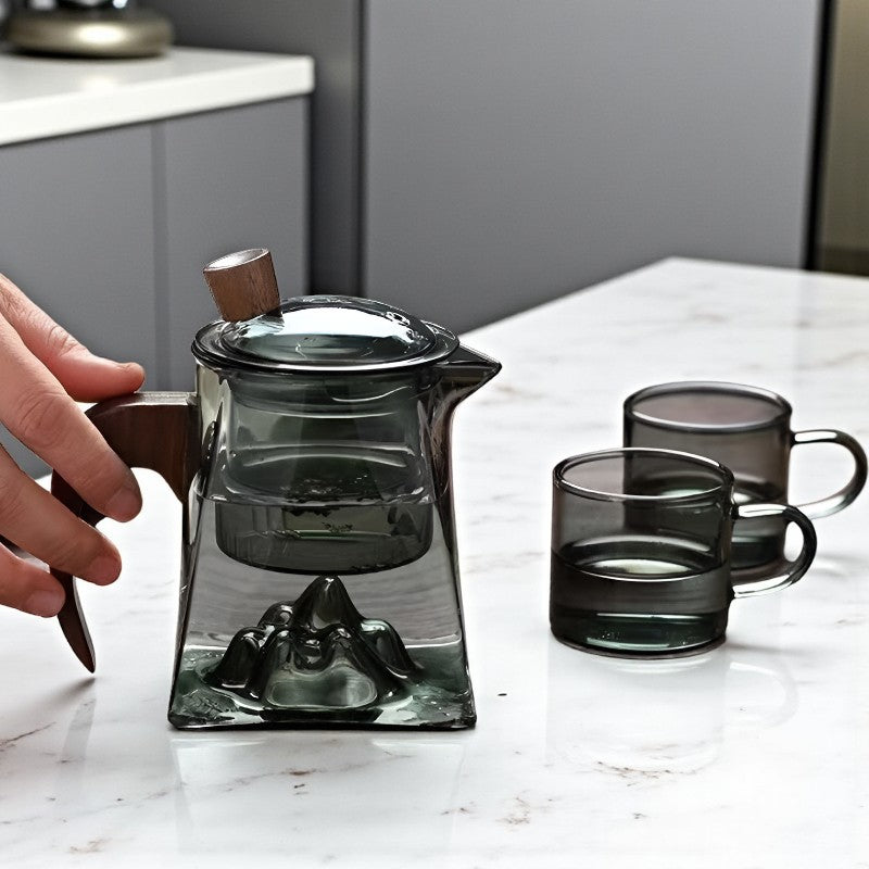 Quadratische Glas Teekanne