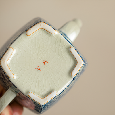 Quadratische Porzellan Teekanne