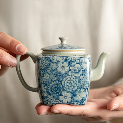Quadratische Porzellan Teekanne
