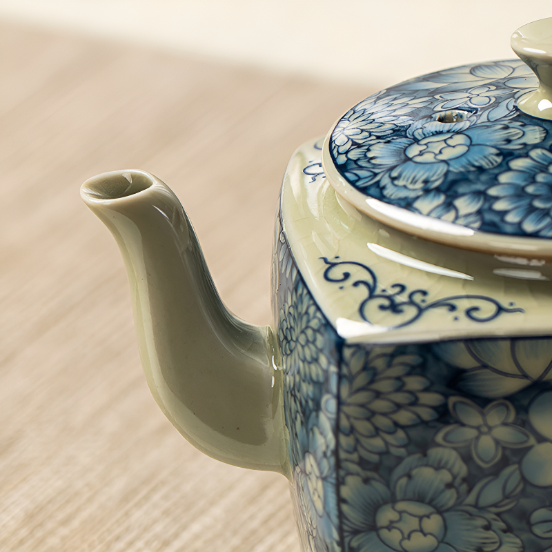 Quadratische Porzellan Teekanne