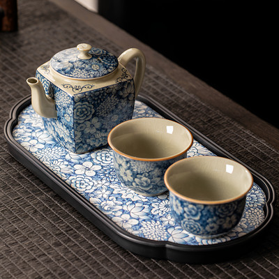 Quadratische Porzellan Teekanne