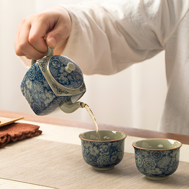 Quadratische Porzellan Teekanne