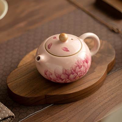 Rosa Keramik Teekanne