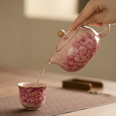 Rosa Keramik Teekanne