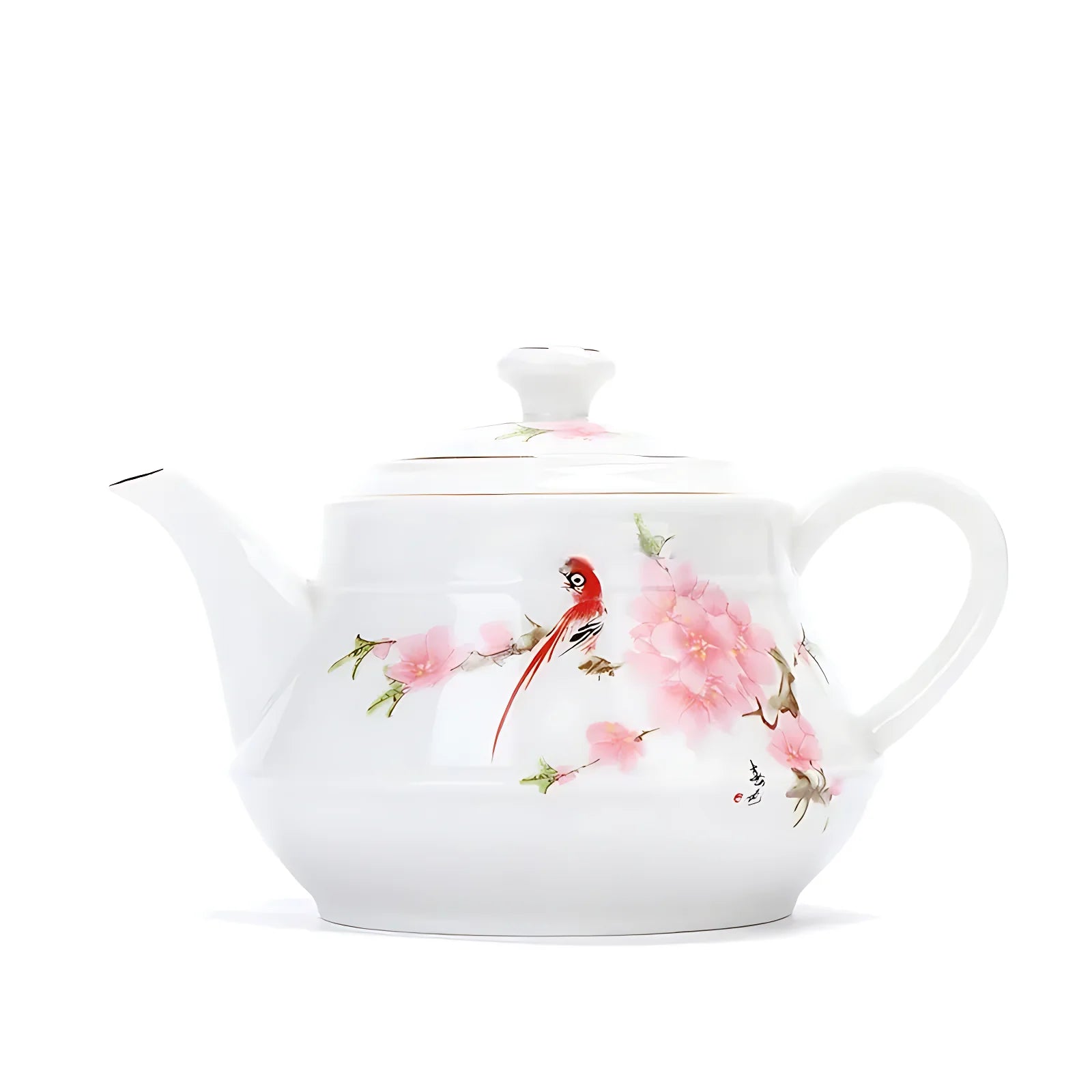 Rosa Weiße Porzellan Teekanne