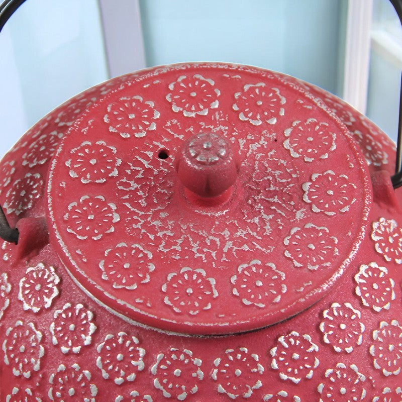 Rote Gusseisen Teekanne