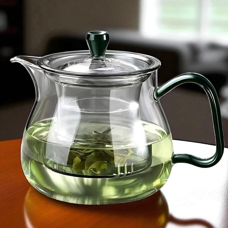 Schöne Glas Teekanne