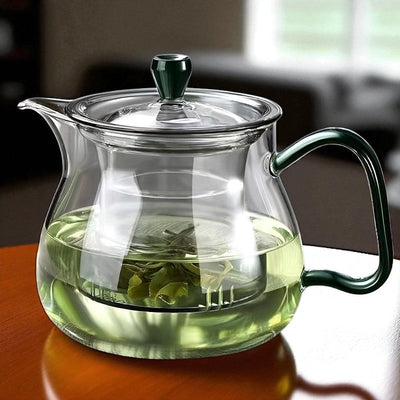 Schöne Glas Teekanne