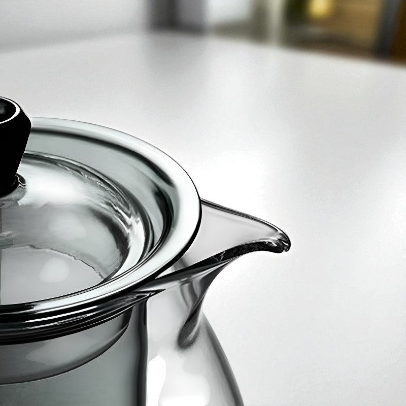 Schöne Glas Teekanne