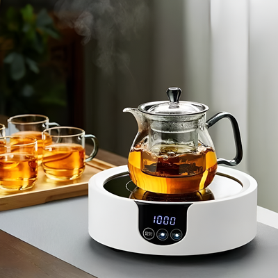 Schöne Glas Teekanne