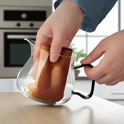 Schöne Glas Teekanne