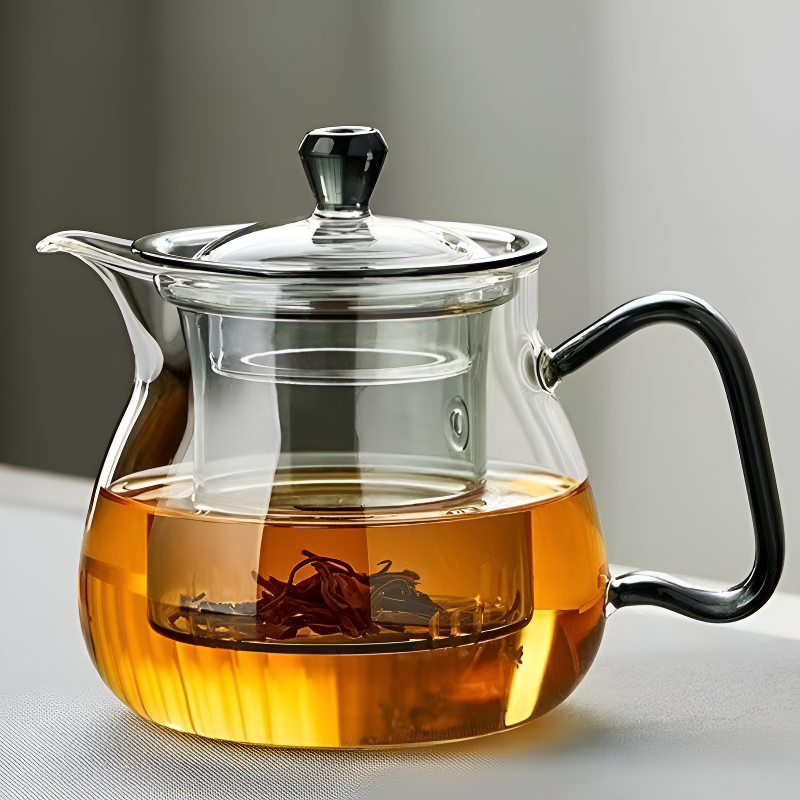 Schöne Glas Teekanne