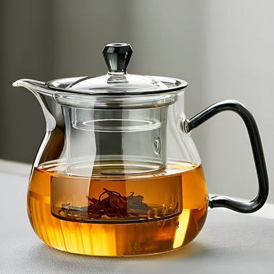Schöne Glas Teekanne