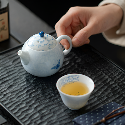 Schöne Porzellan Teekanne