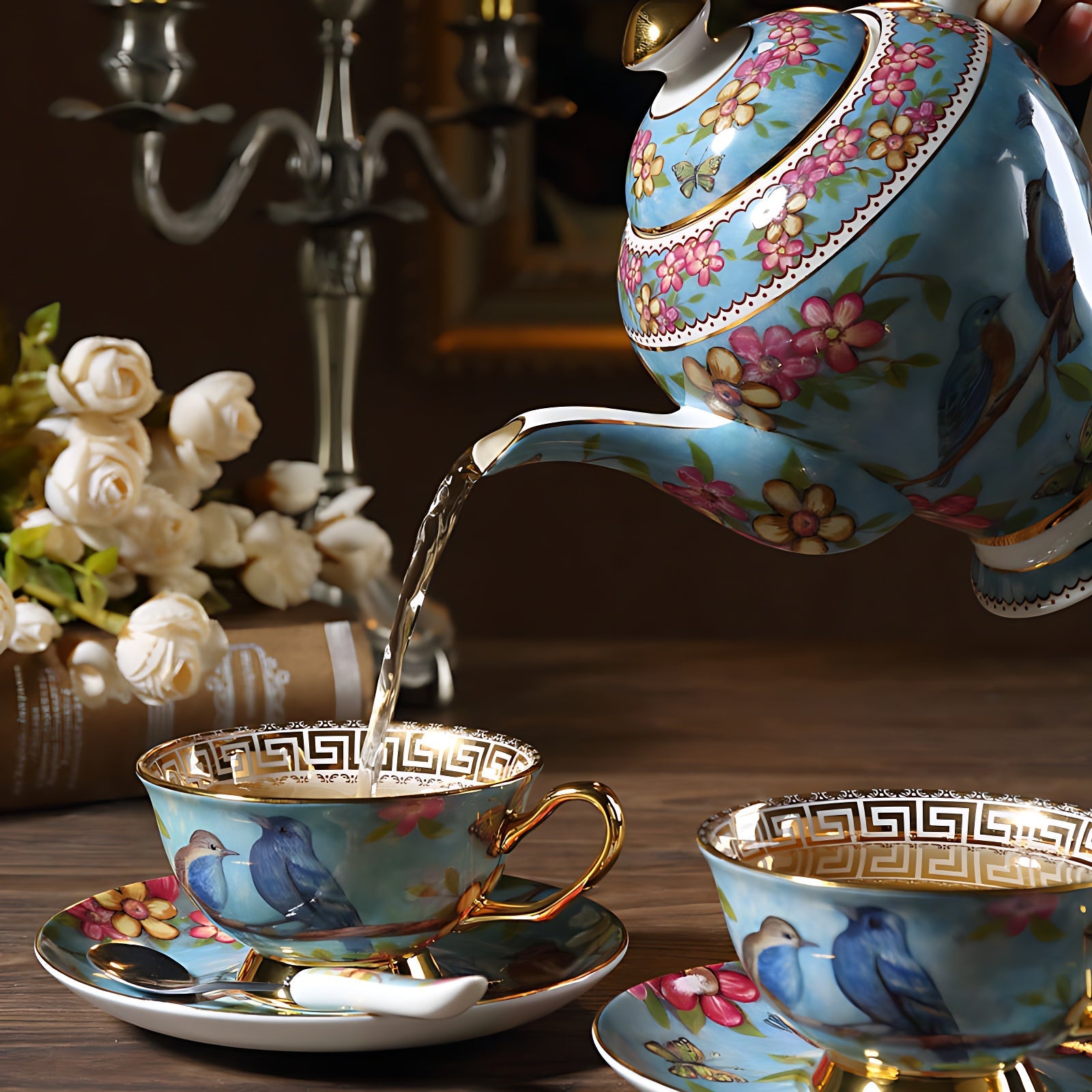 Schöne Teekanne Porzellan