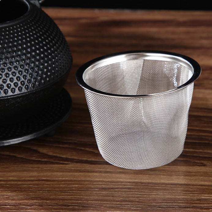 Schwarze Gusseisen Teekanne Mit Cups