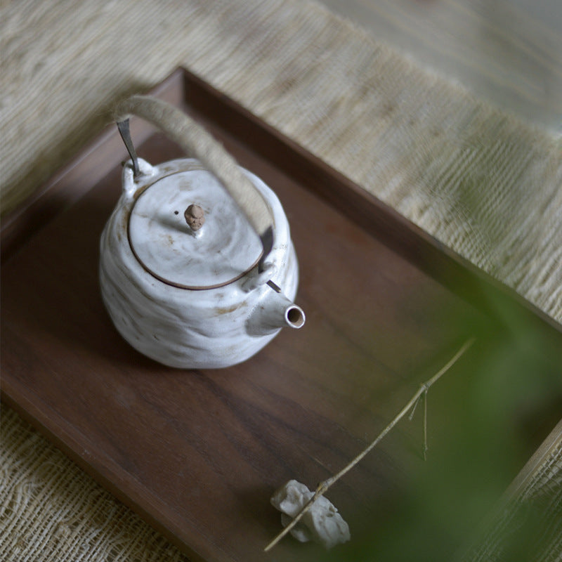 Schwarzes Porzellan Teekanne Antik