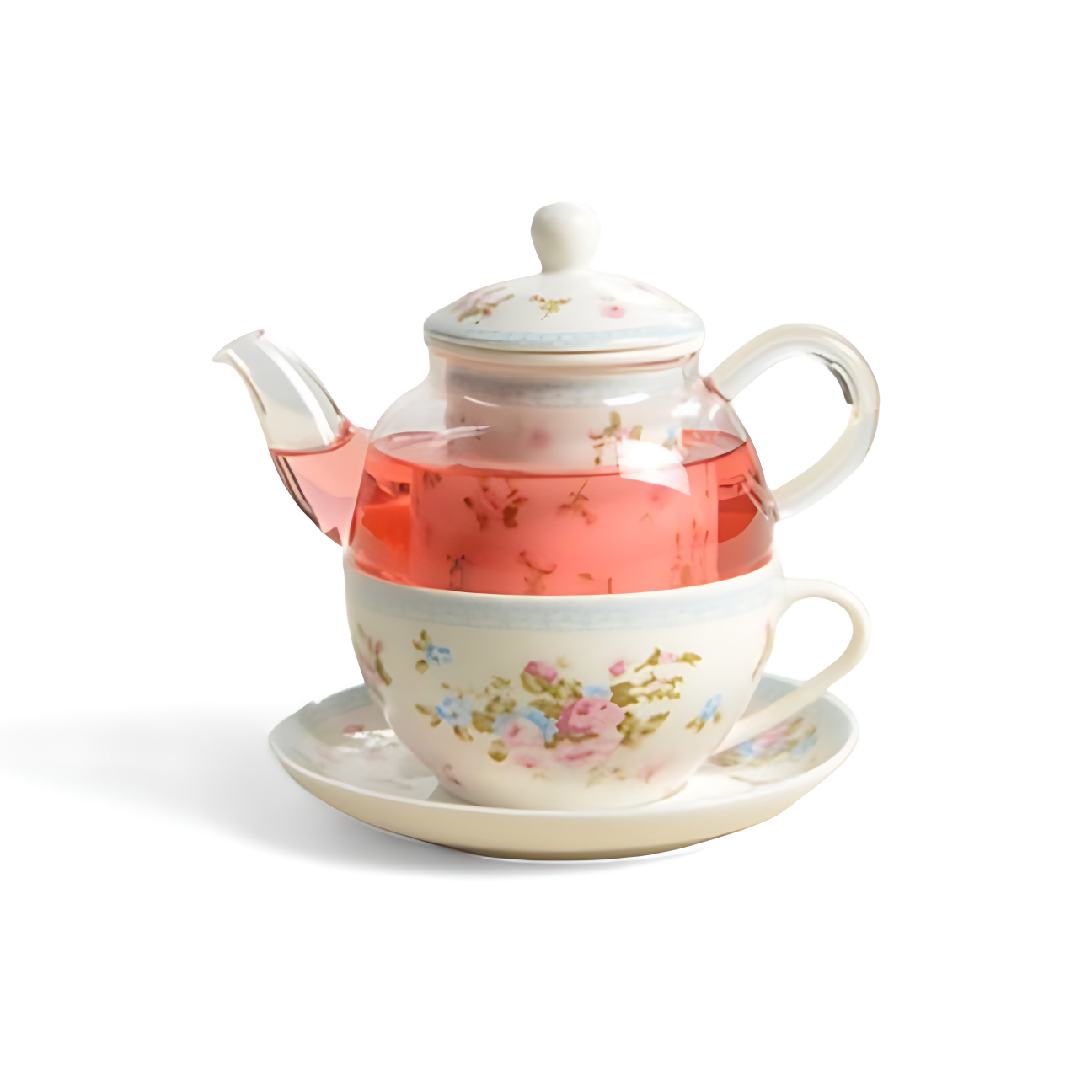 Set Teekanne Glas Mit Tasse