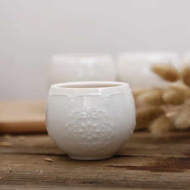 Skandinavische Teekanne Mit Stövchen Weiß