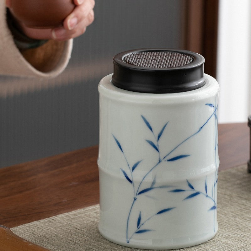 Teedose mit Bambusmuster