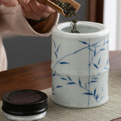 Teedose mit Bambusmuster