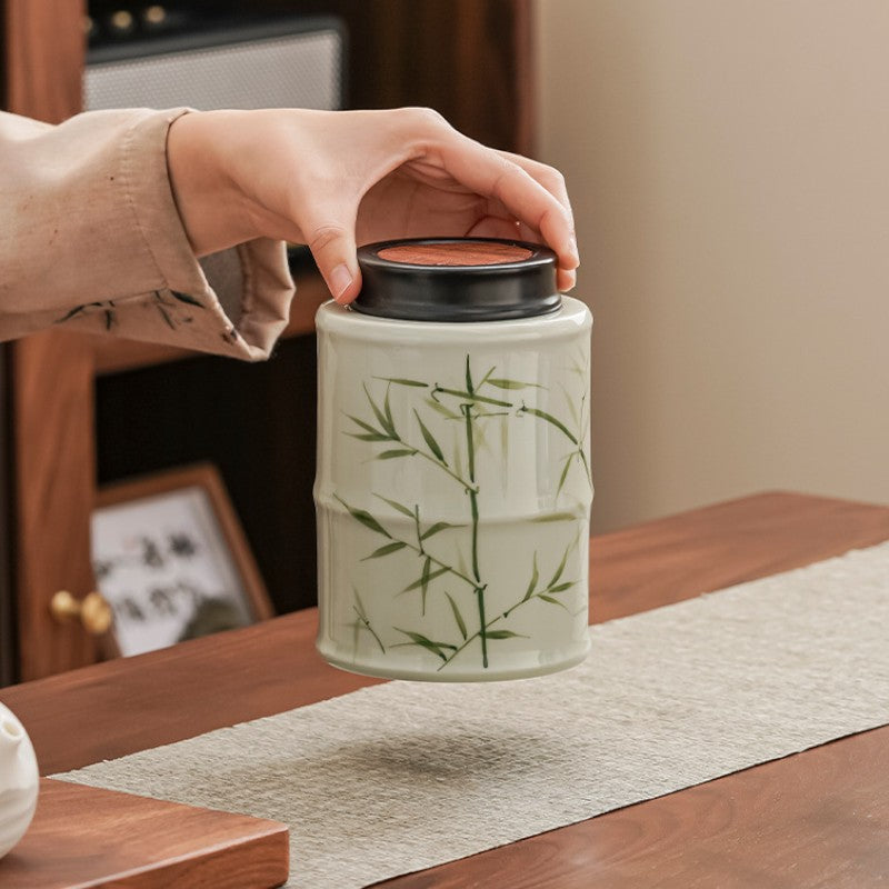 Teedose mit Bambusmuster