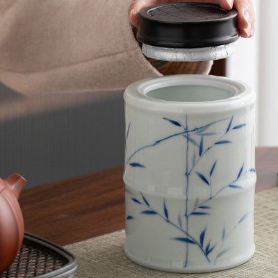 Teedose mit Bambusmuster