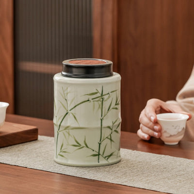 Teedose mit Bambusmuster