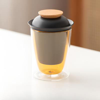 Teeglas mit Sieb