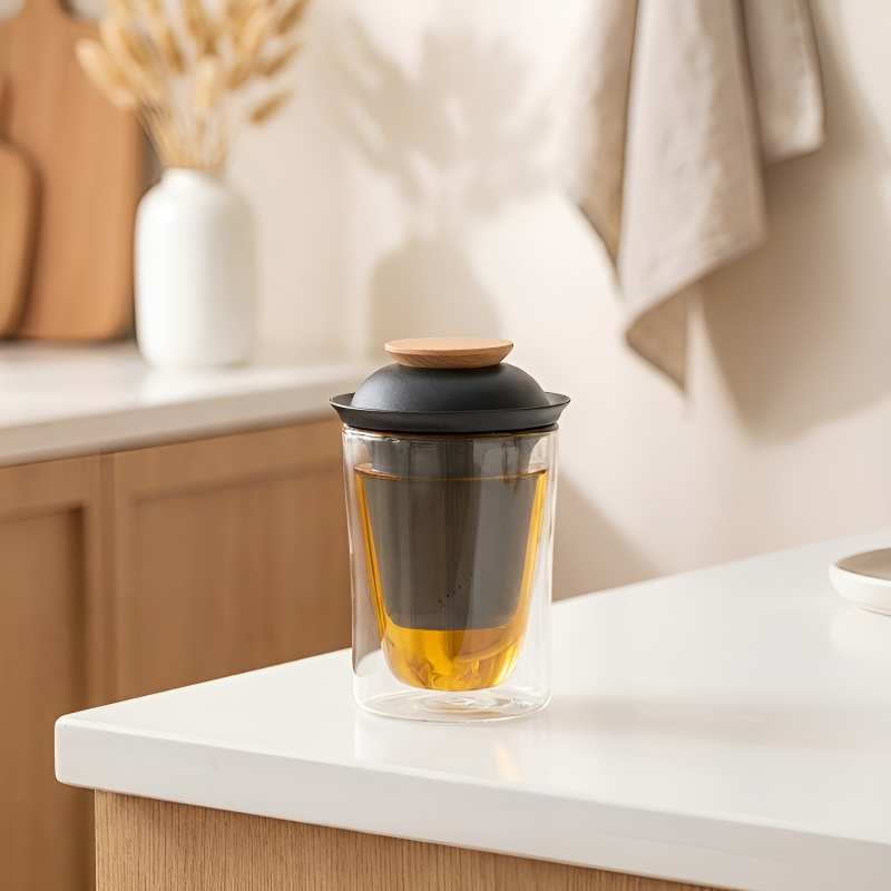 Teeglas mit Sieb