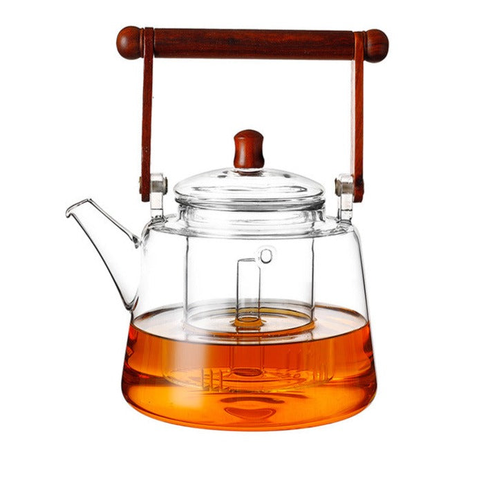 Teekanne Glas Mit Holzgriff