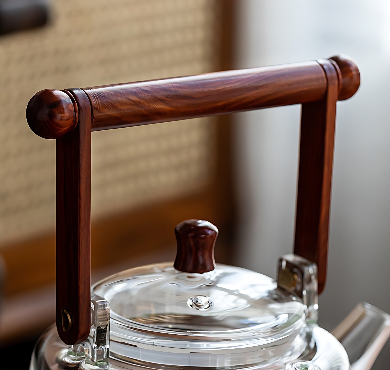 Teekanne Glas Mit Holzgriff