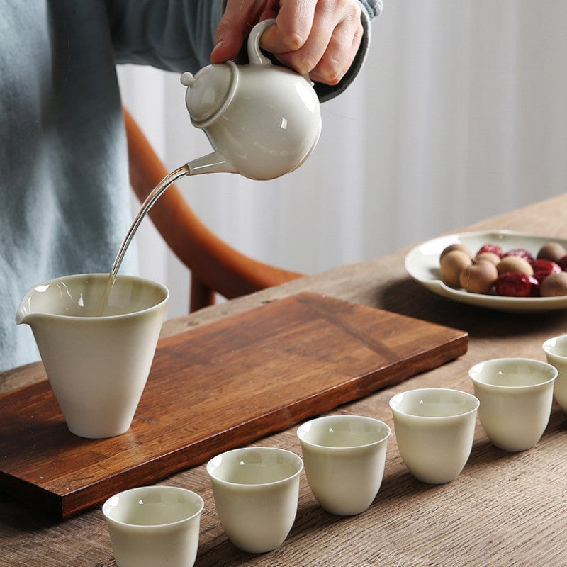 Teekanne Grau Porzellan