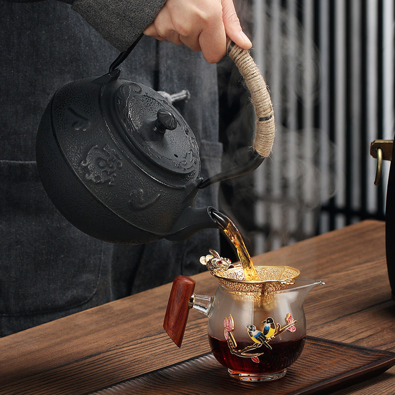 Teekanne gusseisen innen emailliert