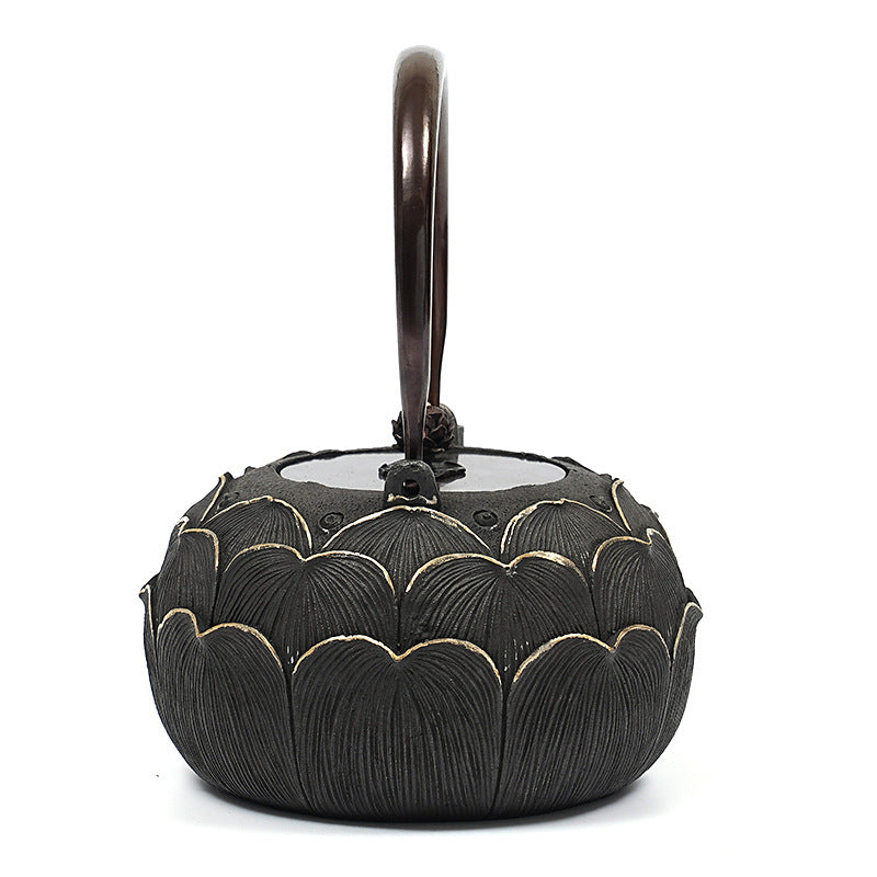 Teekanne gusseisen kambin schwarz iwachu