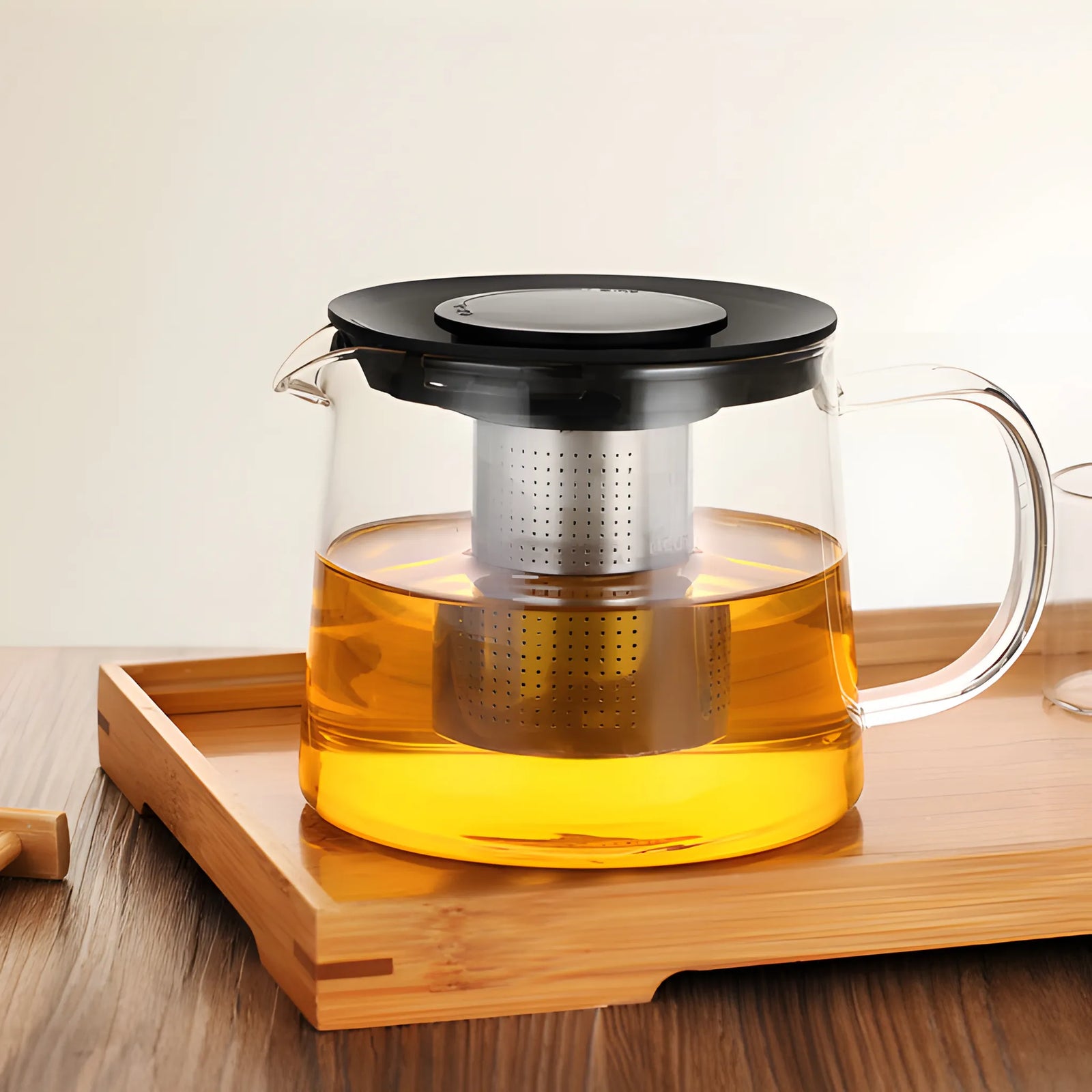 Teekanne Mit Filter Glas Edelstahl