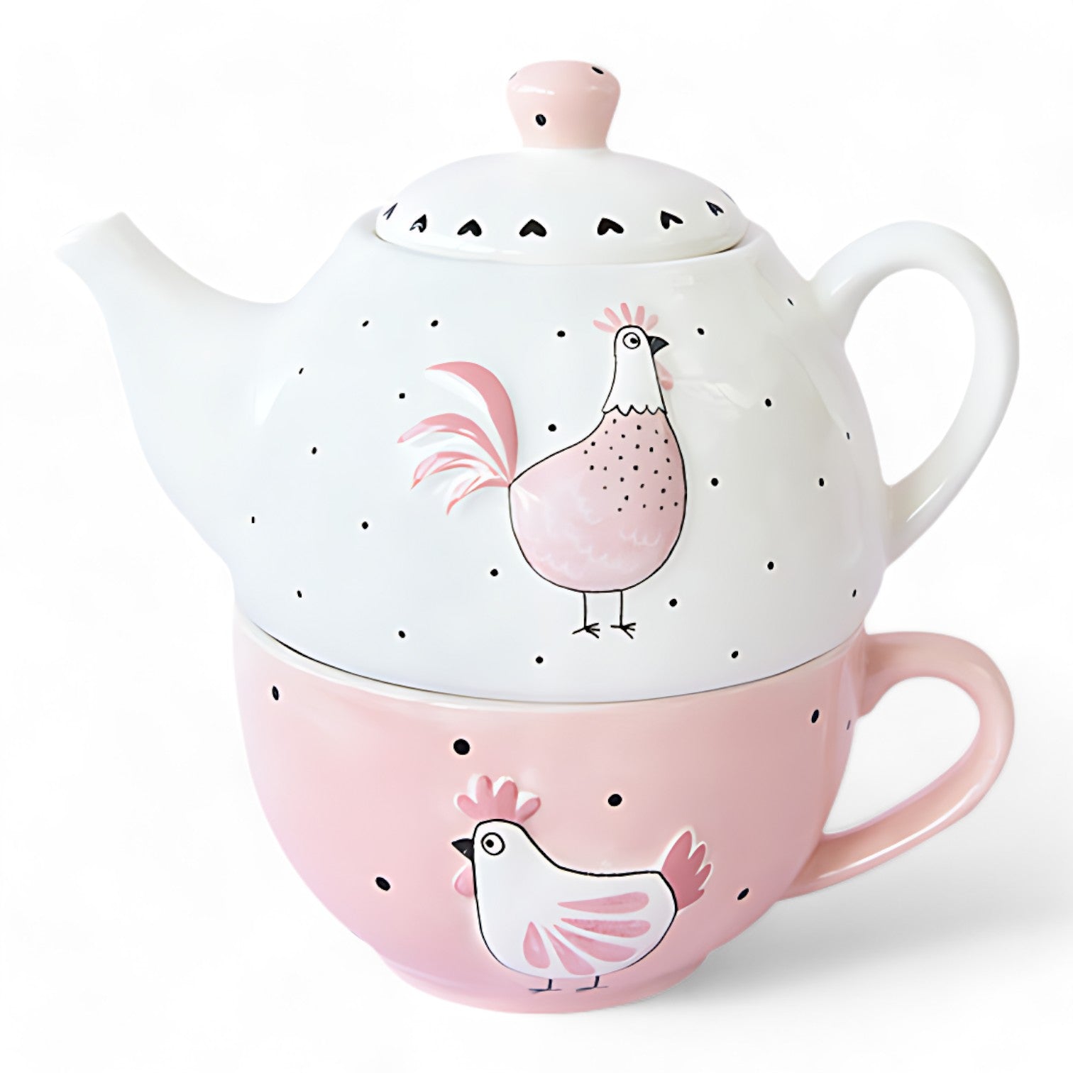 Teekanne Mit Integrierter Tasse Rosa