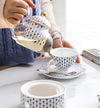 Teekanne Mit Stövchen Blau Weiß