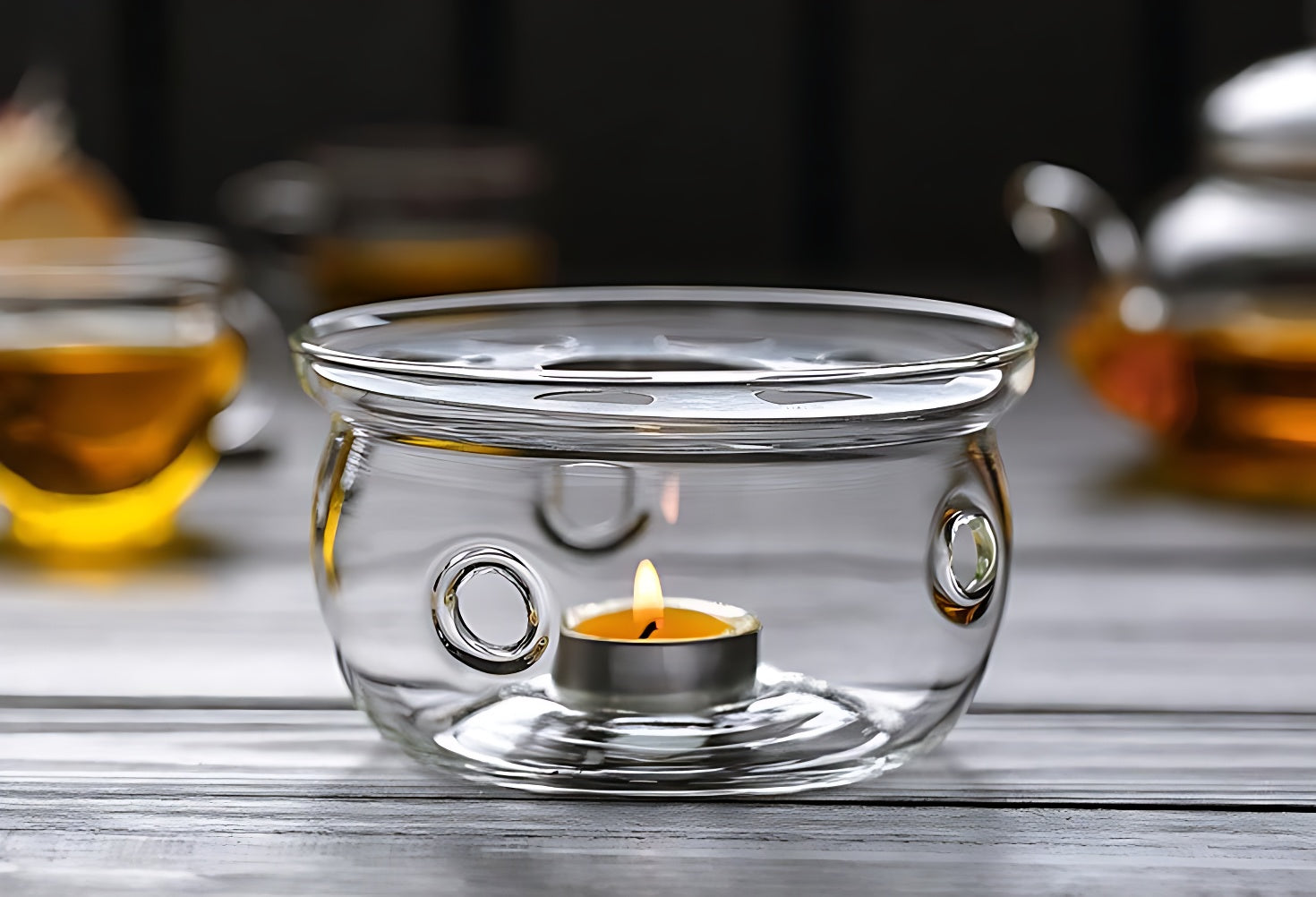 Teekanne Mit Stövchen Glas