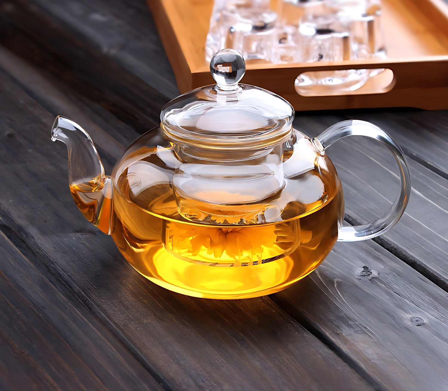 Teekanne Mit Stövchen Glas