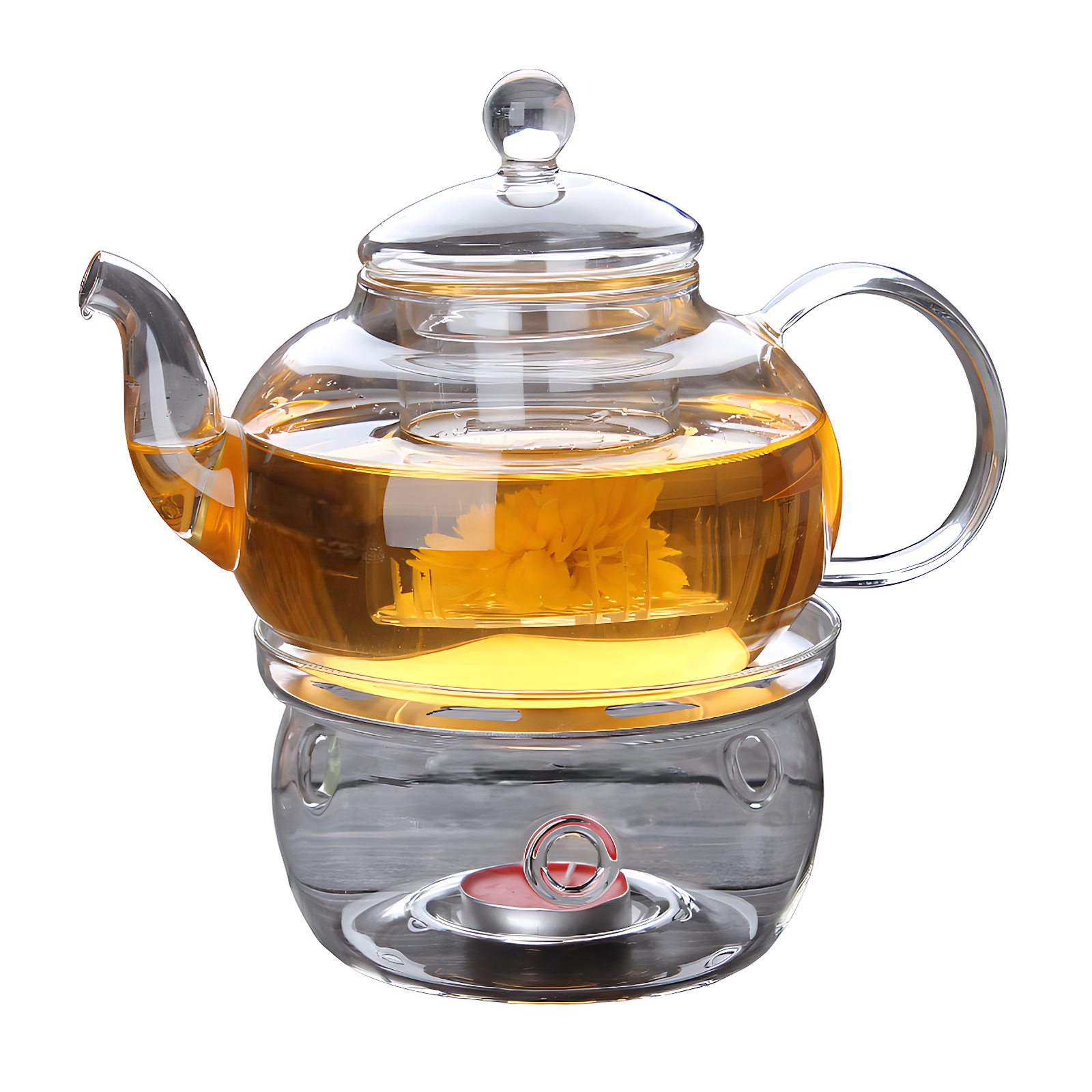 Teekanne Mit Stövchen Glas