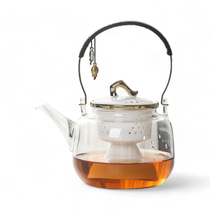 Teekanne Mit Stövchen Und Tassen