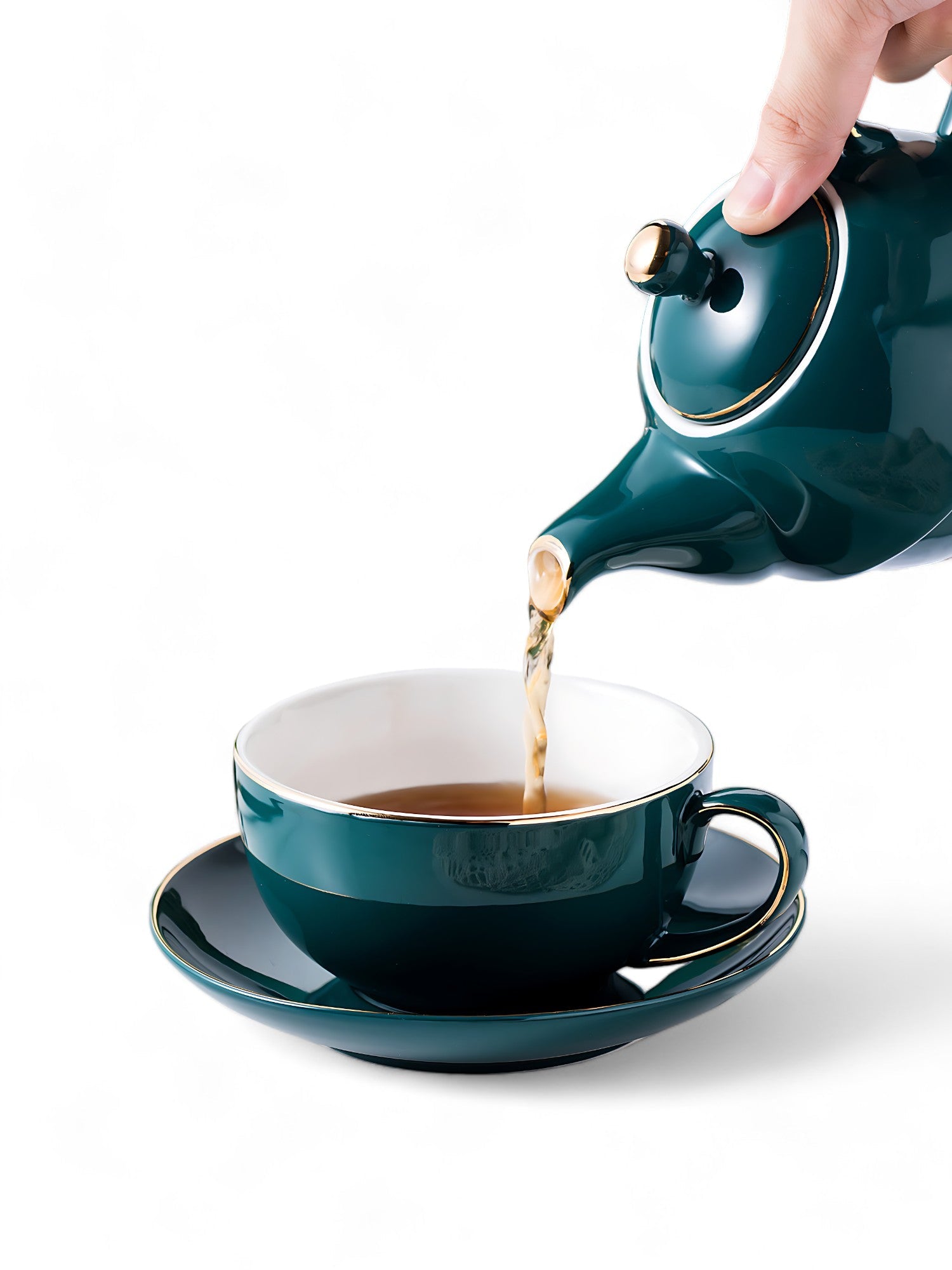 Teekanne Mit Tasse Integriert Grün